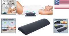 Large 3.15″H x 23.6″L Memory Foam Lumbar Pillow – Support for Back Pain Relief