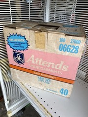 Vintage Original ATTENDS BOX Super Absorbency Diaper Briefs Value Pack BOX ONLY
