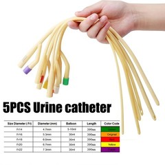 5Pcs 14-22FR 2 Way Latex Urinay Catheter Urology With Valve Urethral Catheter US