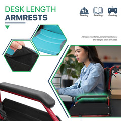 [FDA APPROVED]Foldable Lightweight Transport Wheelchair w/Handbrakes & Footrest