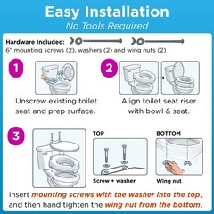 Nova Medical Products Hinged Toilet Seat Riser Lift Up And Down Raised Toilet