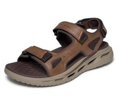 mens 3 Strap Open Toe River Sandal 12 Brn