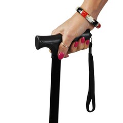 Blue Jay Folding Cane Comfort Grip Adjustable 33-37 Inch Black 300 lb Capacity