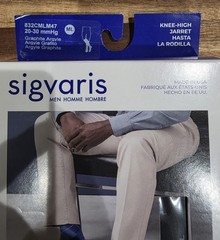 Sigvaris Men’s Style Microfiber Compression Socks 20–30 mmHg M/L Knee-High Gray