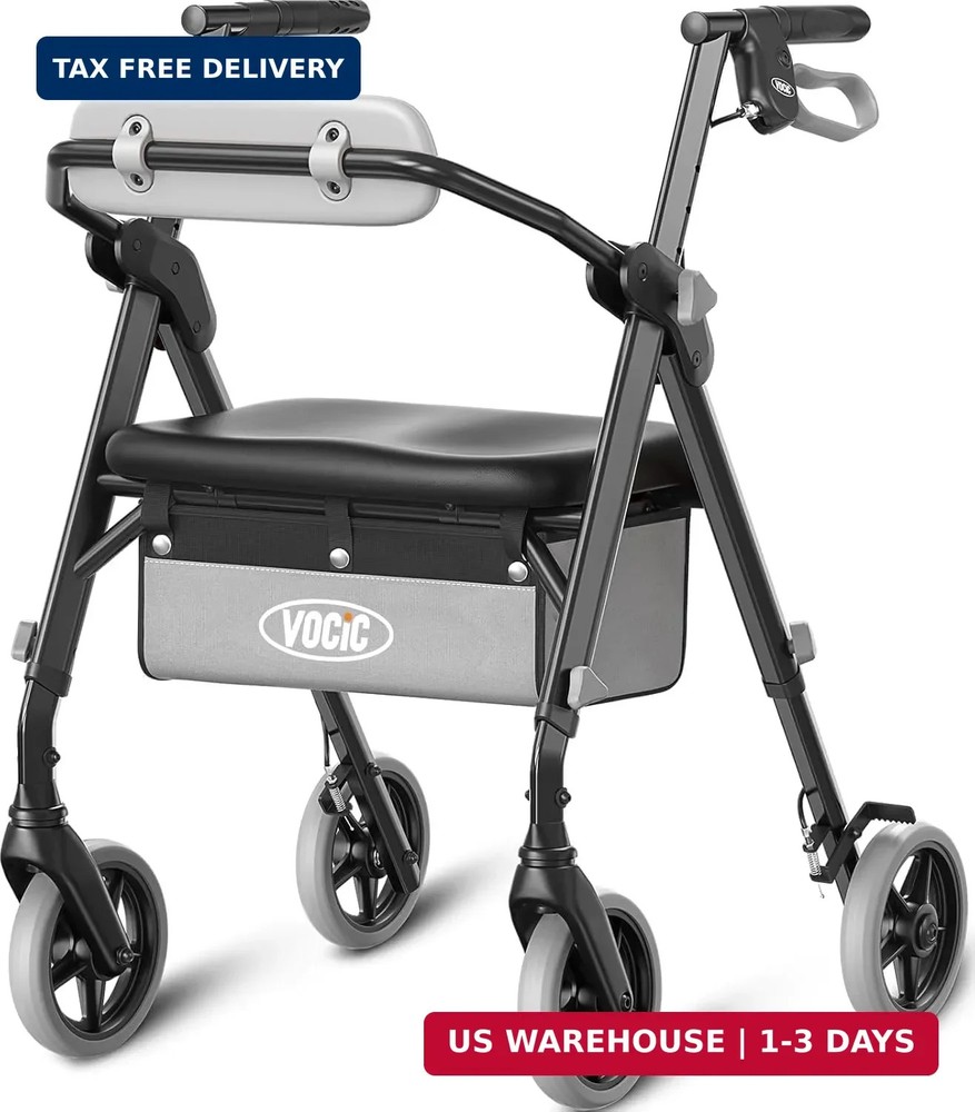 Z11 Rollator Walker with Seat for Seniors Max 380 lbs Capacity Foldable Avant