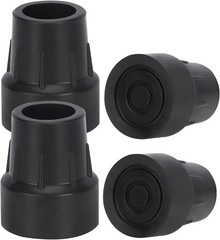 4 Pack 1″ Rubber Cane Tips – Heavy Duty Walker Crutch Feet