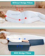 Positioning Wedge Pillow Set, 3-Piece Bed Wedge and Body Positioner for Grey