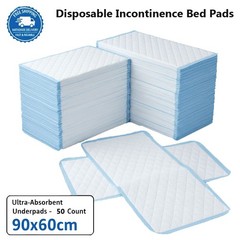 50x Disposable Incontinence Bed Pads 90 x 60cm–Highly Absorbent Sheets Bed Mats