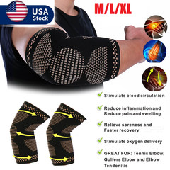 1PCS Copper Elbow Brace Compression Sleeve Support Arthritis Tendon Joint Wrap