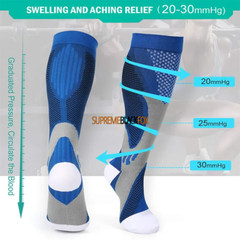 US Mens Compression Socks 20-30 mmhg Sports Knee High For Running Fitness Winter
