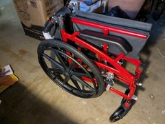 Aluminum Light Weight Medium Adult Wheelchair Foldable Red Black