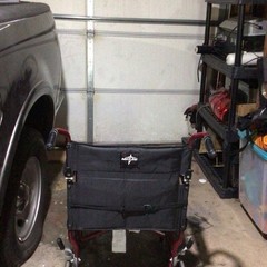 Medline Foldable Ultra Lightweight Transport Wheelchair 19″ Seat, Red Frame