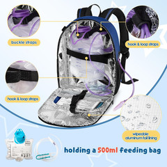 Feeding Tube Backpack for 500ml Bag & Enteral Pumps – Blue