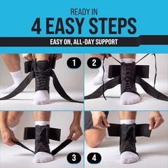 Ankle Brace for Women & Men – Lace Up Adjustable Support with Side Stabilizer…