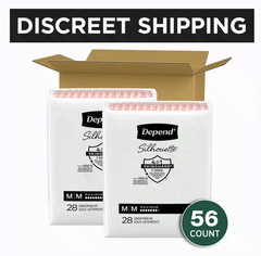 Depend Silhouette Incontinence & Postpartum Bladder Leak Underwear, M, 56 Count