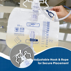 2000Ml Catheter Bags for Men and Women 3 Pack Professional Urinary Drainage Bags