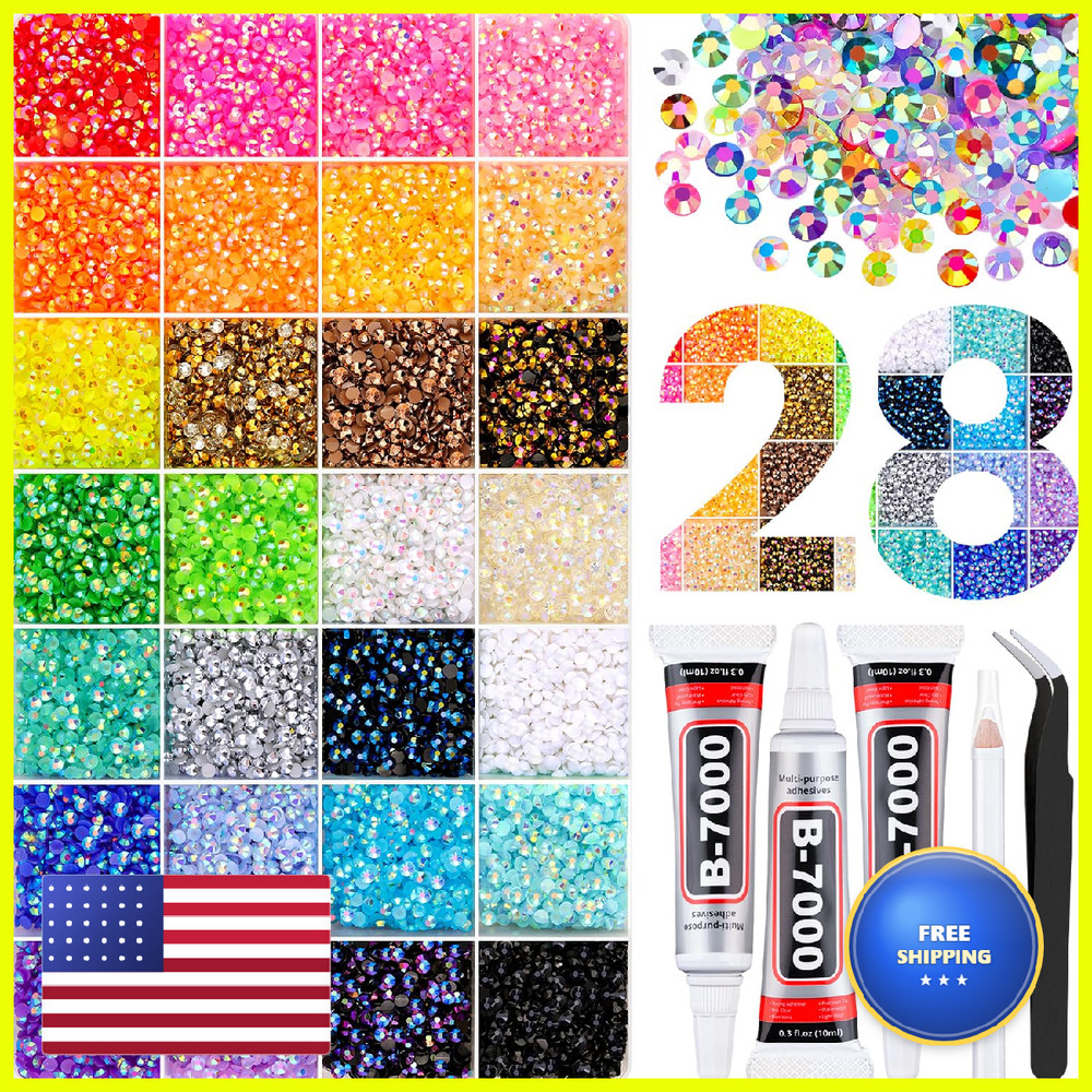 Tinkrstuff 38000Pcs Jelly Rhinestones Bedazzling Kit Multicolor 3Mm Flatback