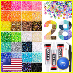 Tinkrstuff 38000Pcs Jelly Rhinestones Bedazzling Kit Multicolor 3Mm Flatback
