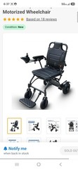 30 lb Lightweight Electric Foldable Wheelchairs Airline Approved EOZBRR A03D NEW