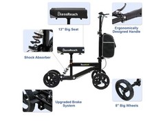 Blessreach Steerable Knee Scooter Foot Injury Walker Medical Foldable Adult
