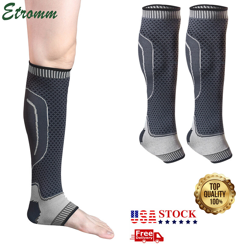 Ankle Brace Long Leg Compression Sleeve Support Socks Foot Fasciitis Pain Relief