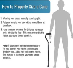 Adjustable Walking Cane Lightweight Ergonomic Grip Wrist Strap Black 30-39in