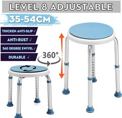 Shower Chair & Bath Rotating Stool for Elderly 360° Swivel Seat Safety Aid