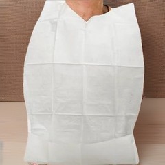 100 Ct Disposable Bibs White PE Plastic 15×22 Crumb Catcher Pocket Adult Patient