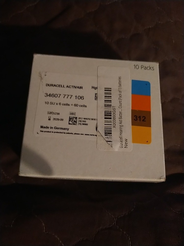 New Fresh Duracell Activair Hearing Aid Batteries Size 312 56 Batteries 09/2029