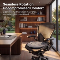 360 Degree Swivel Seat Cushion for Car, Dark Gray Rotating Chair Pad, Non-Sli…