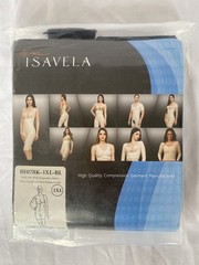Isavela BE07BK-3XL-BL Body Suit/Suspenders Below Knee &Butt Enhancer