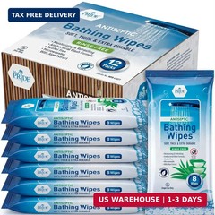 MED PRIDE Hospital Wipes for Bathing, Waterless Rinse Free Bath Wipes for Adults