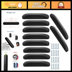 Universal Padded Armrests for Wheelchairs – Black Replacement Arm Pads (10pcs)