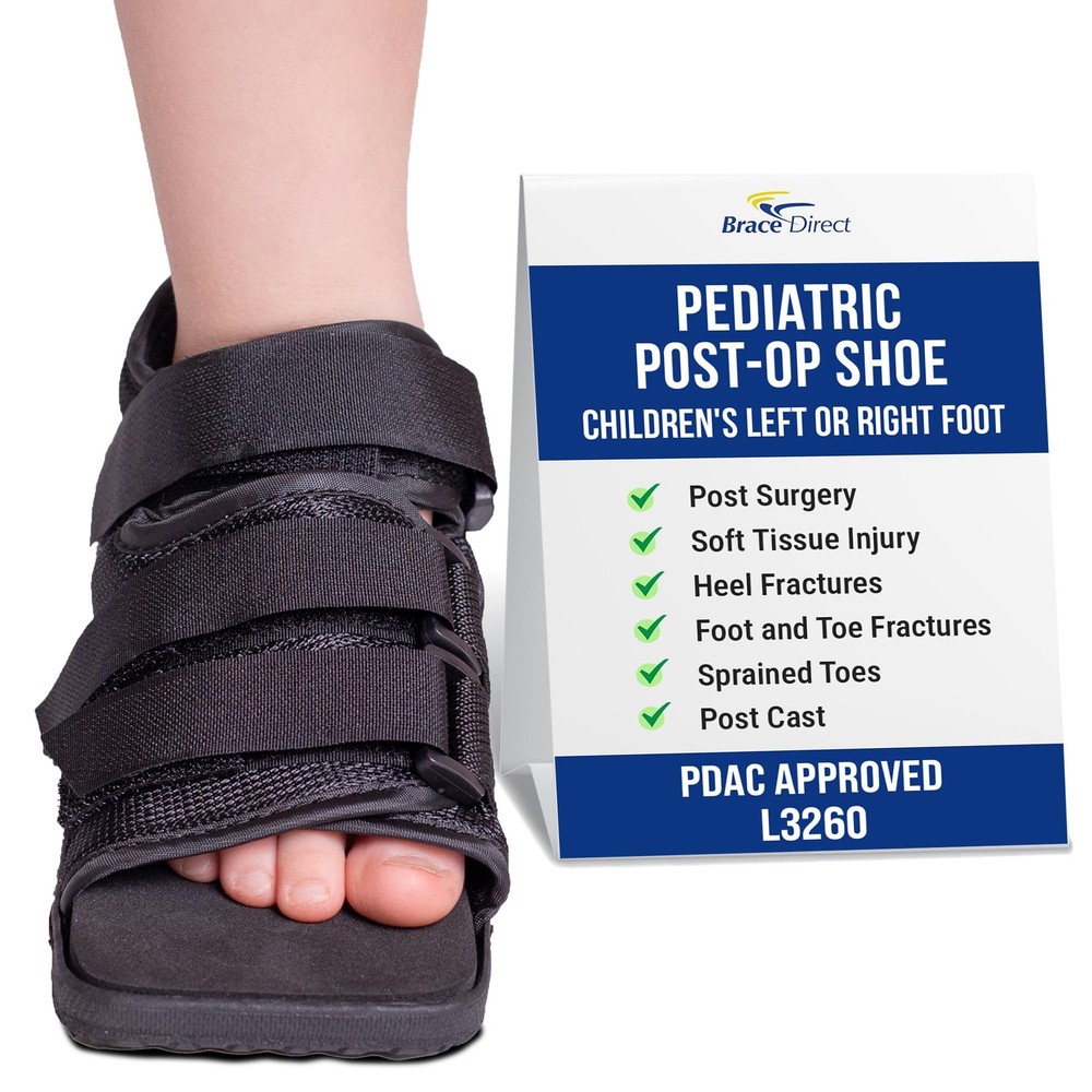 Brace Align Pediatric Children’s Square Toe Post Op Shoe For Kids and Youth- HCP