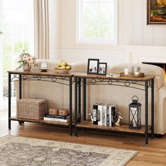 Idealhouse 2024 Console Sofa Storage 2 Tier Entryway Mdf And Metal Elegant