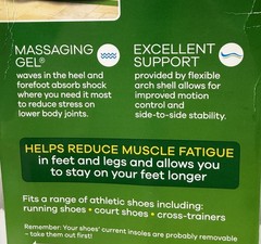 Dr. Scholl’s Sport Massaging Gel Advanced Shoe Insoles Women Sz 6-10 1 Pair New