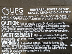 UPG 24BC3500T-4 DC24V 3.5A Sealed Lead-Acid Power Mobility Charger OEM – TESTED