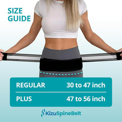 Kizu Relief Belt Lower Back Support Brace SI Joint Support, plus | Adjustable Lu