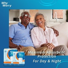 WhyWorry Disposable Adult Protective Underwear, Overnight Absorbency, S/M, 26 Ct