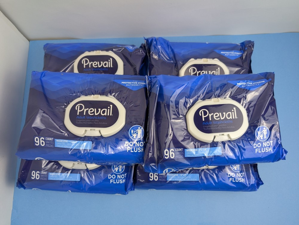 Prevail Adult Wipe or Washcloth 8 x 12″ 6 Pack 576 Wipes
