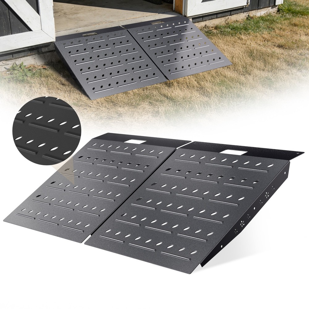 VNN 29″ x 48″ Shed Ramps Black Loading Ramp 1800LB Alloy Loading Dock Ramp 2PCS