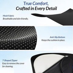 Enhanced Ergonomic Seat Cushion for All-Day Comfort – 18x16x3, Machine Washable