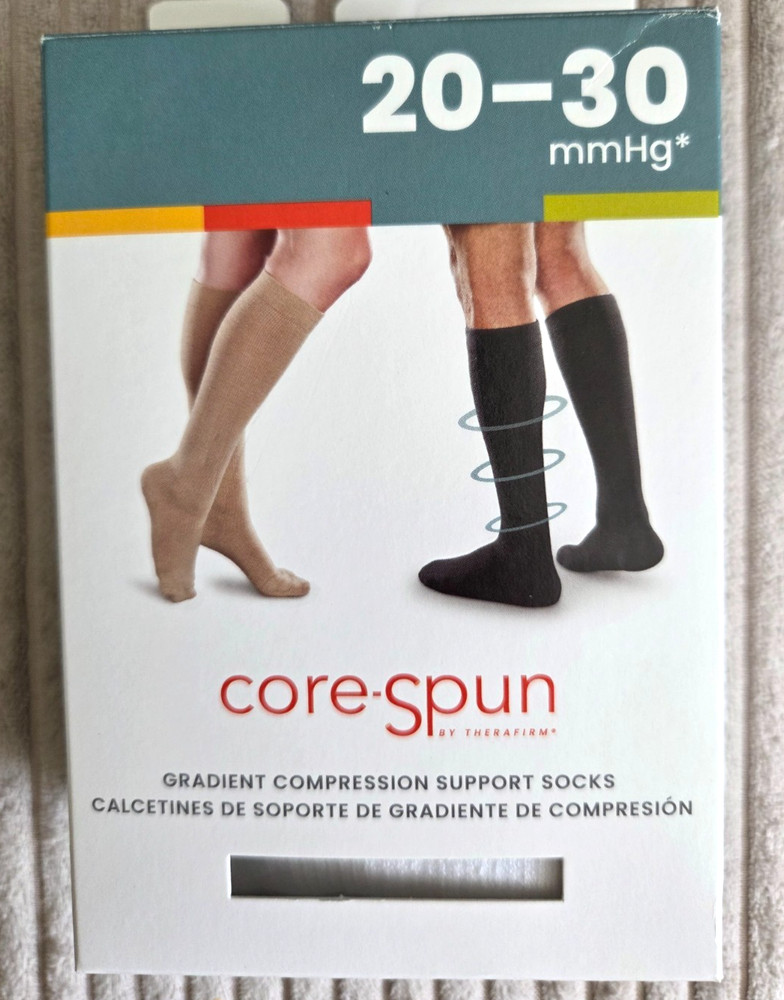 Core-Spun Therafirm Gradient Compression Support Socks 20-30 mmHg 18141 White XL