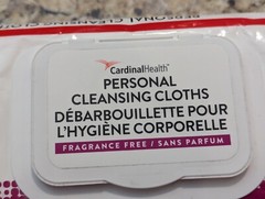 Cardinal Health Personal Cleansing Cloths Fragrance Free 2AWU-64 64 ct exp: 8/27