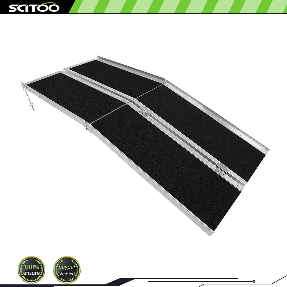 10ft Aluminum Multi-Folding Wheelchair Scooter Mobility Ramp Portable 600 LB