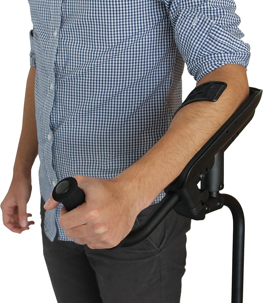 Adjustable Forearm Crutch Adults x1 Unit Left Handed Ergonomic Non-Slip Handles