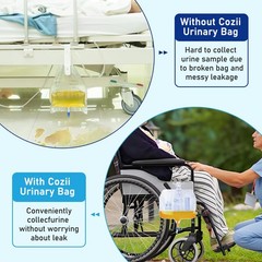 2000mL Catheter Bags for Men, 3-Pack Professional Urinary Drainage Bags with …