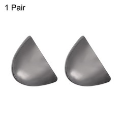 1pair Shoes Pointed Protector 1.54″x2.36″ Metal Women Toe Tip Cover Black