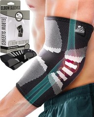 Elbow Compression Sleeves Pair for Tendonitis Tennis Golfers Elbow Support