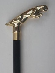vintage brass derby head handle black wooden walking stick designer Halloween